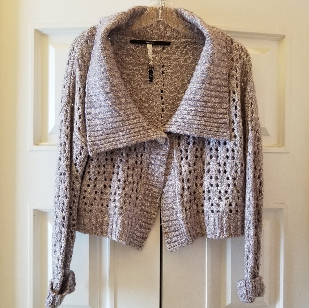 Kensie Anthropology Crop Sweater L/S Lavender Sz L